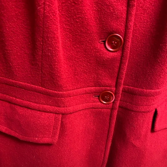 East 5th Red Blazer Jacket Classic Career Peacoat Soft Wool Blend Size 16 Button - Picture 3 of 6